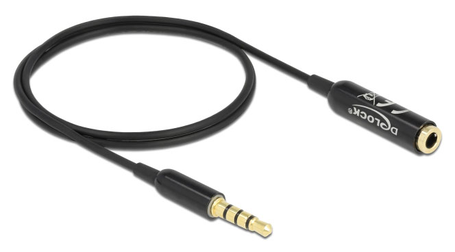 Cable de audio estereo 3x Jack 3.5mm hembra a 3.5mm 4 pin 0.50 M